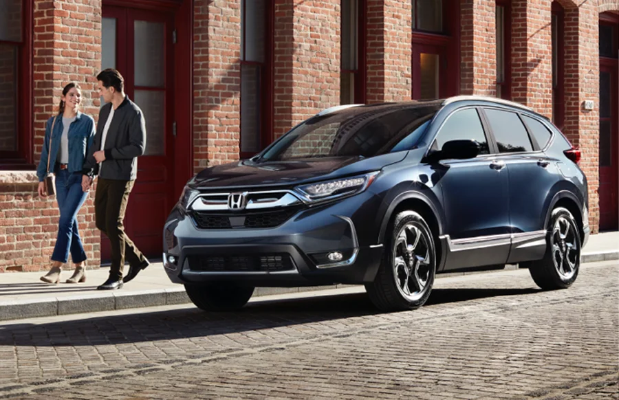 Honda CRV parked on a city street